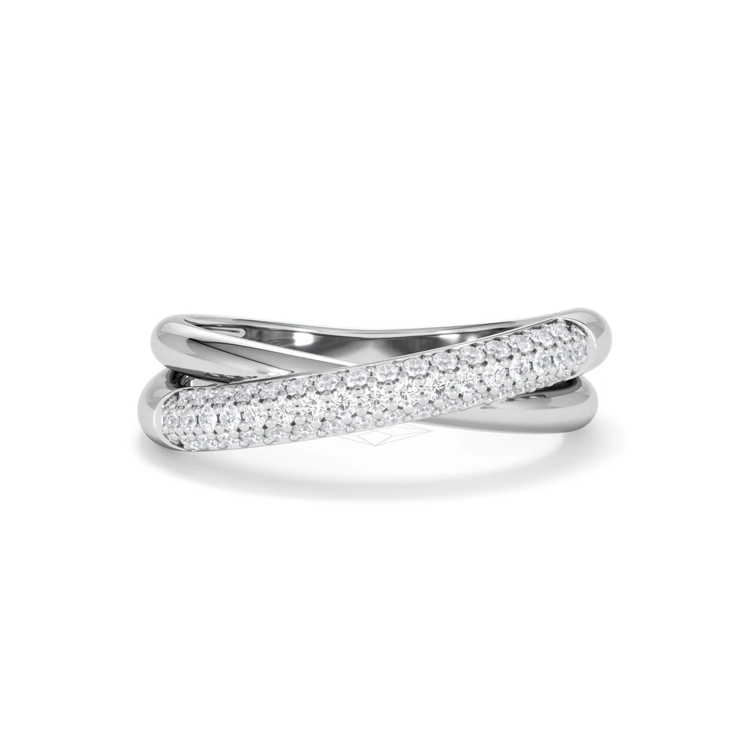 Crossover Set Lab Diamond Ring 0.35ct in 925 Silver - Image 12
