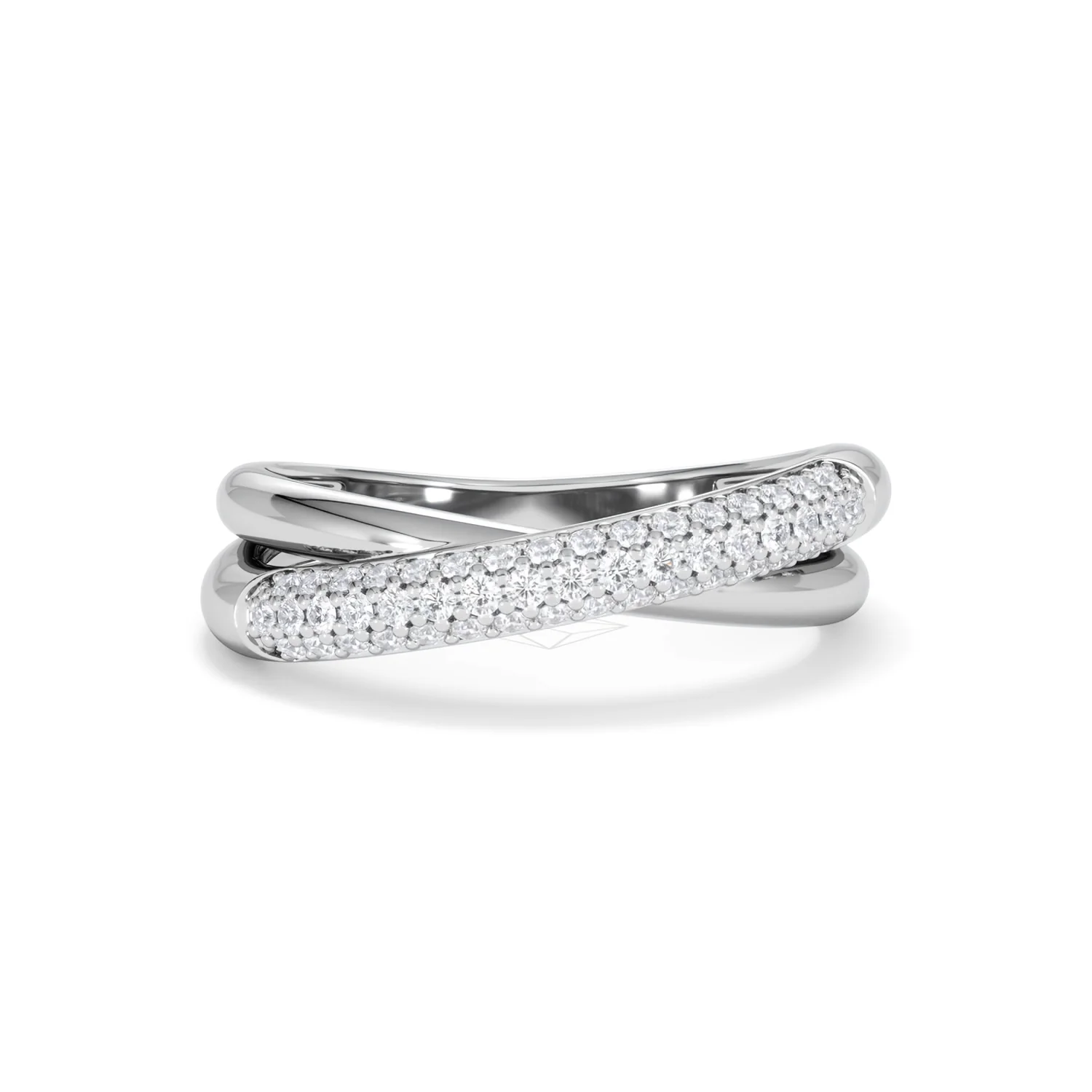Crossover Set Lab Diamond Ring 0.35ct in 925 Silver - Image 13