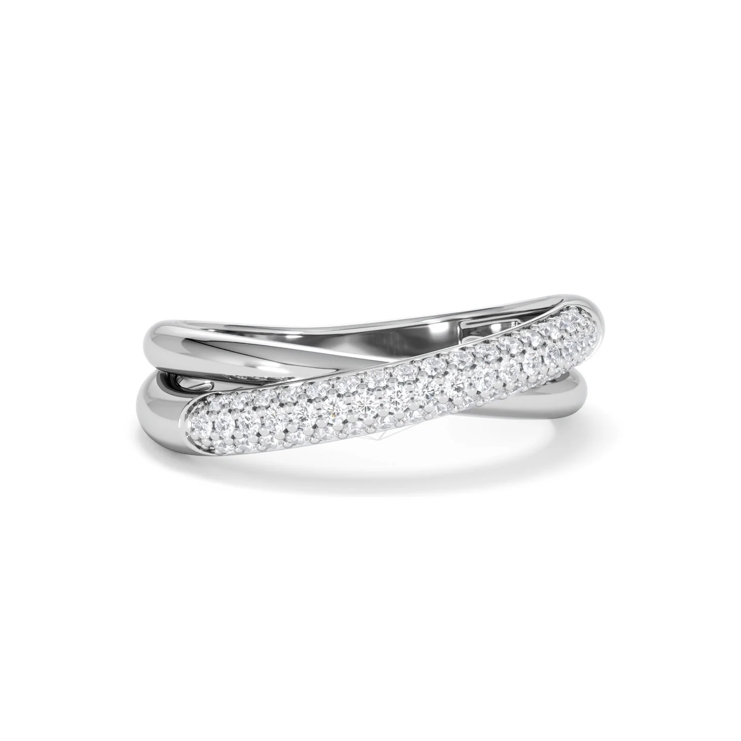 Crossover Set Lab Diamond Ring 0.35ct in 925 Silver - Image 15