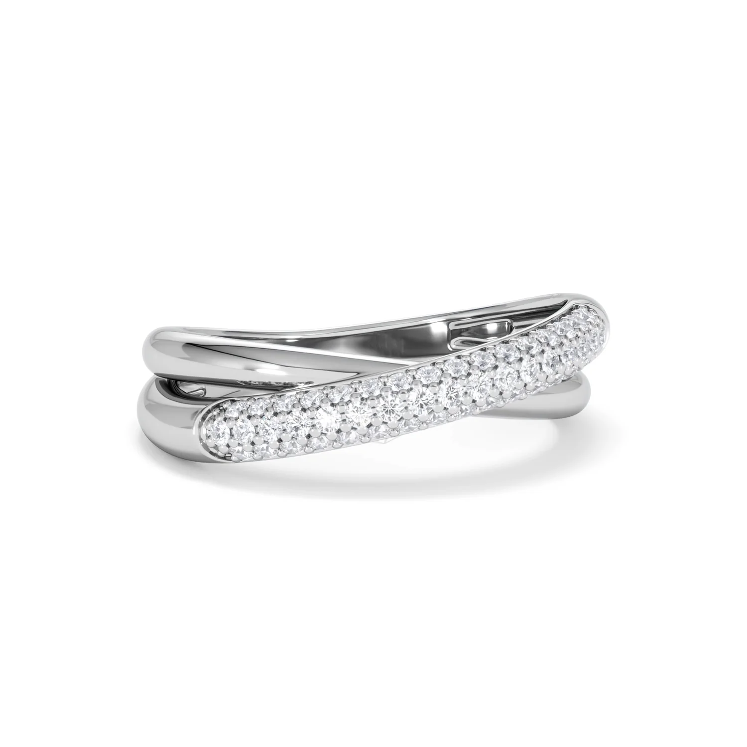 Crossover Set Lab Diamond Ring 0.35ct in 925 Silver - Image 16