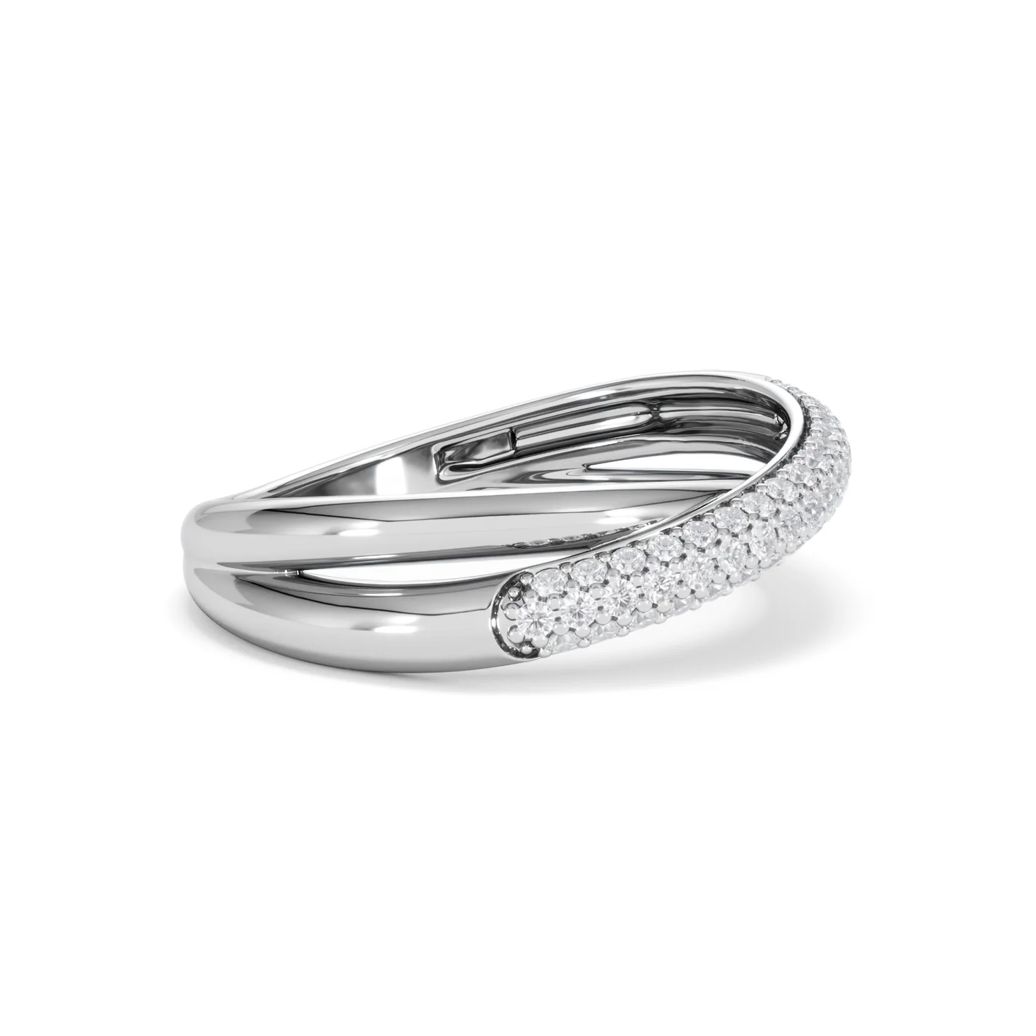Crossover Set Lab Diamond Ring 0.35ct in 925 Silver - Image 25