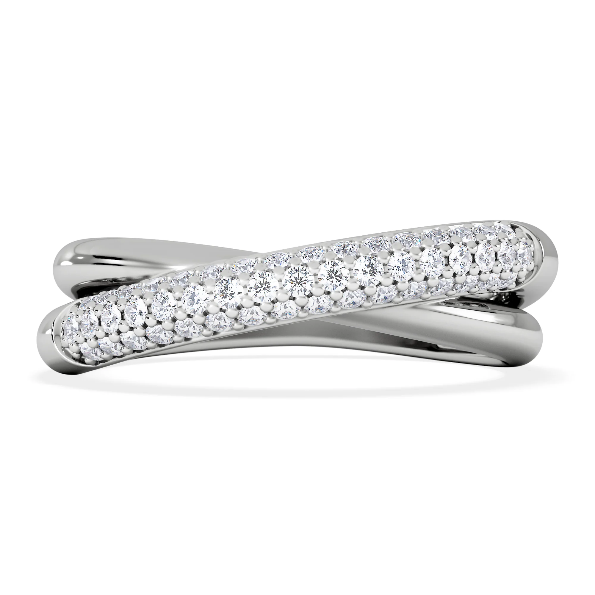 Crossover Set Lab Diamond Ring 0.35ct in 925 Silver - Image 3