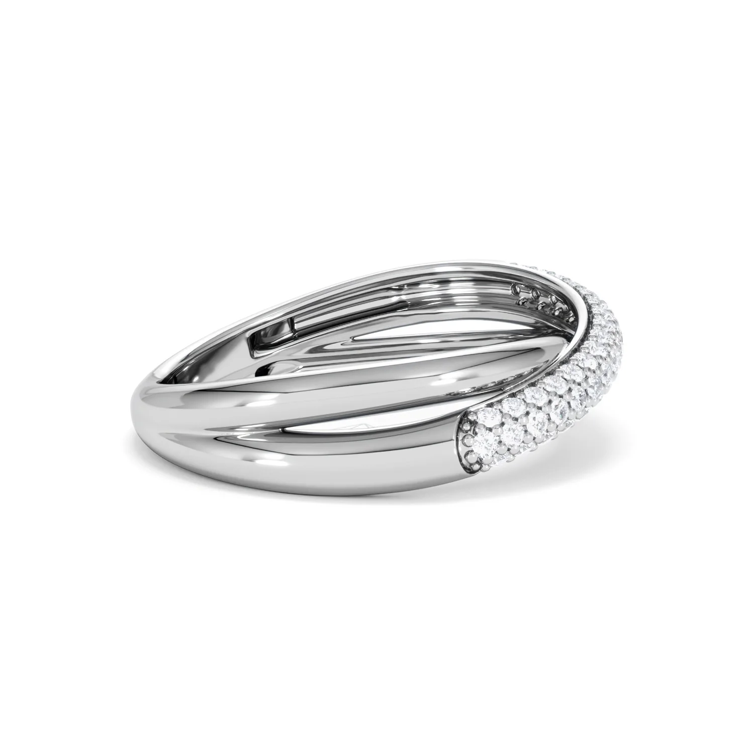 Crossover Set Lab Diamond Ring 0.35ct in 925 Silver - Image 30