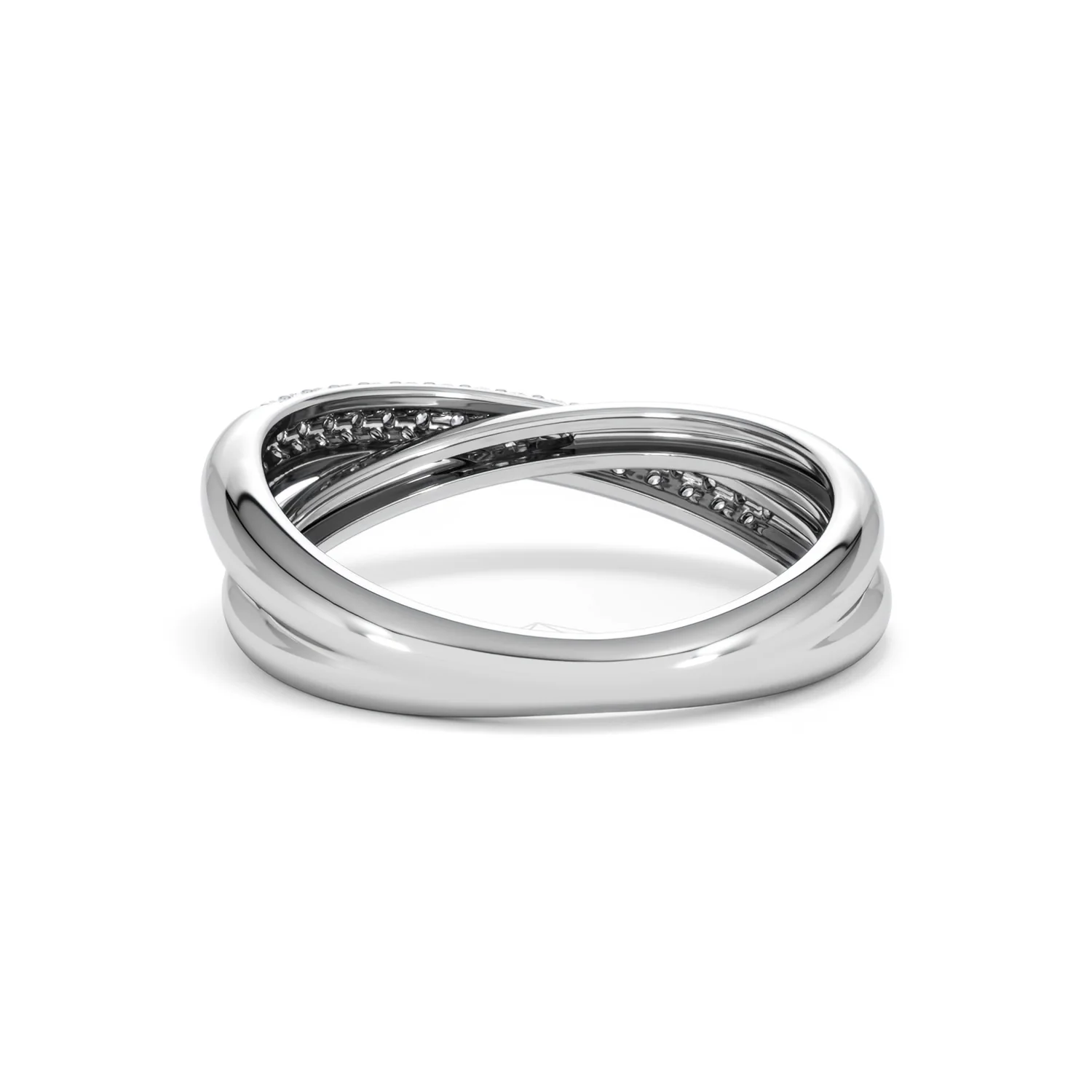 Crossover Set Lab Diamond Ring 0.35ct in 925 Silver - Image 54
