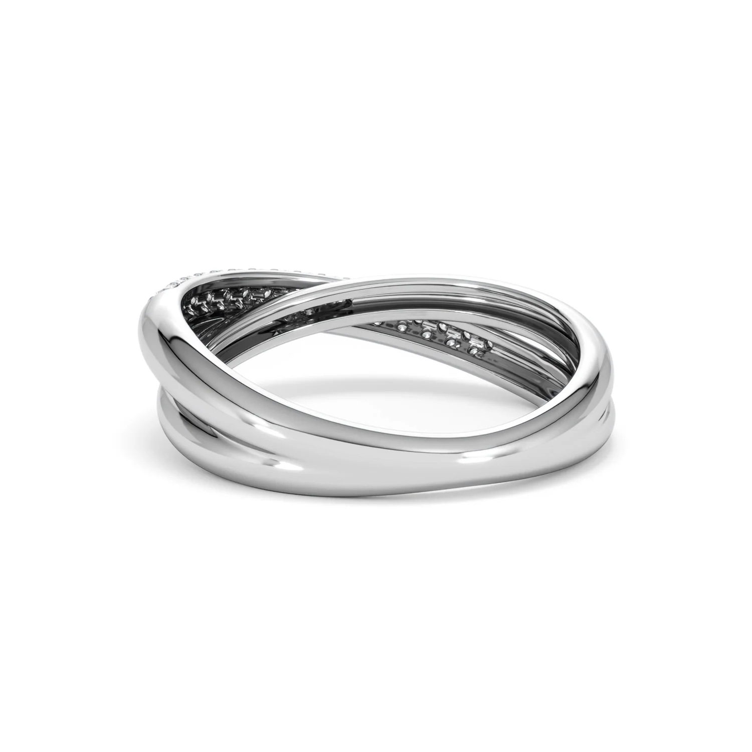 Crossover Set Lab Diamond Ring 0.35ct in 925 Silver - Image 57
