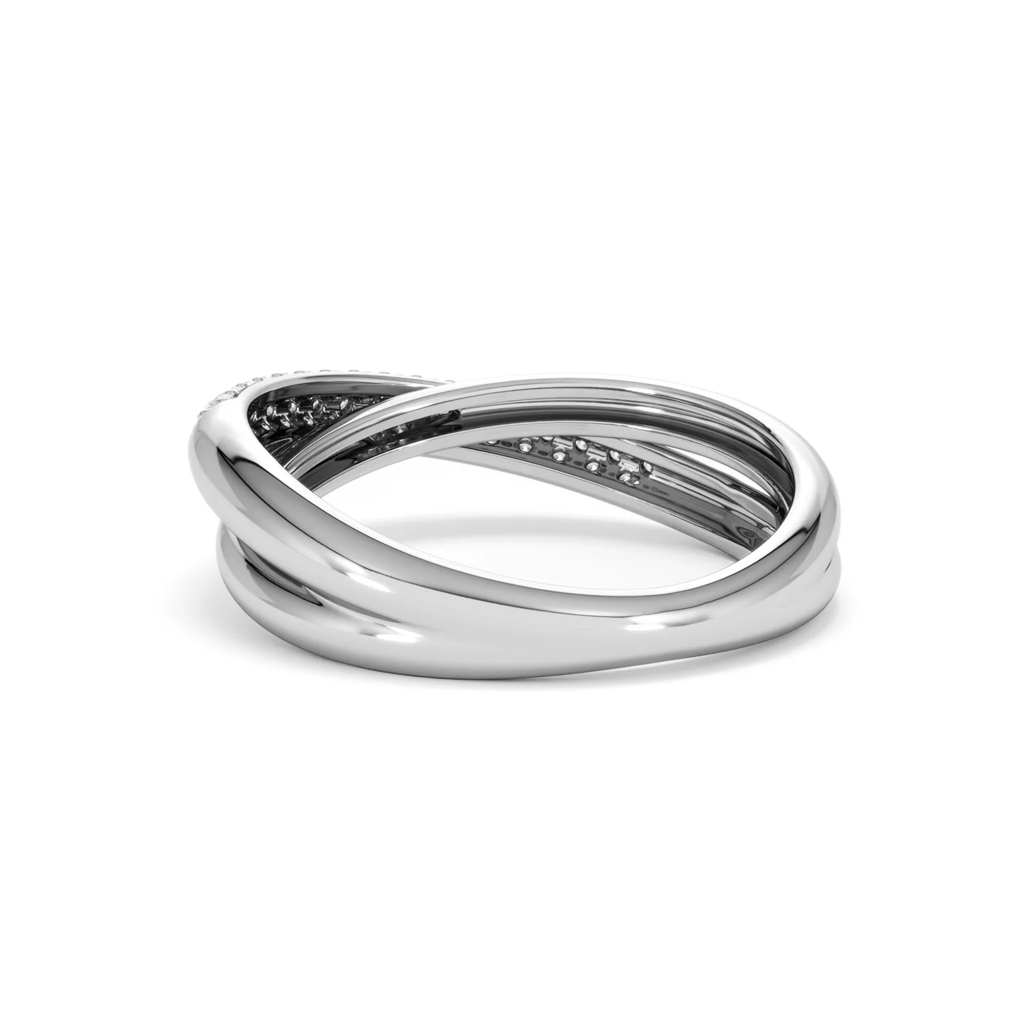 Crossover Set Lab Diamond Ring 0.35ct in 925 Silver - Image 58