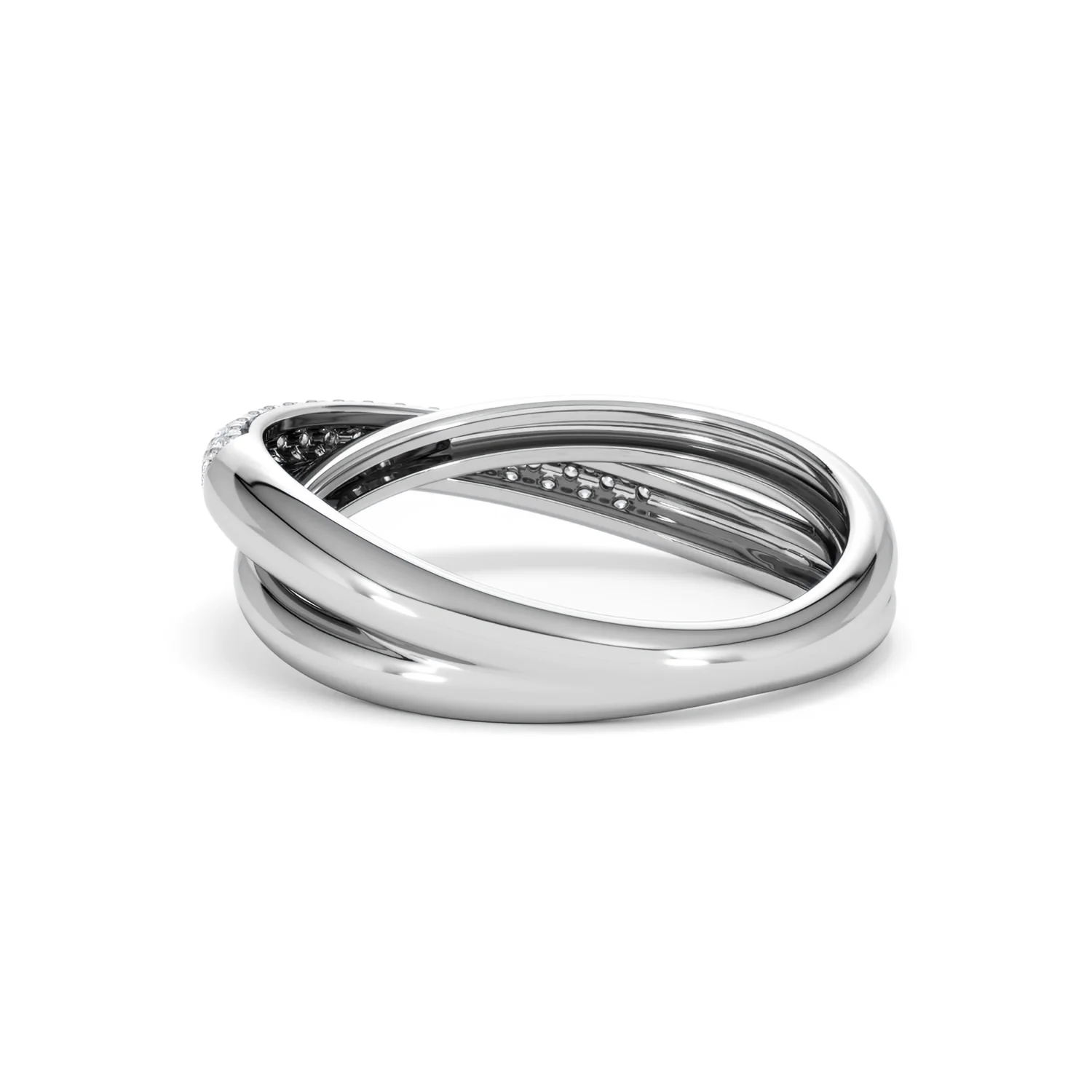 Crossover Set Lab Diamond Ring 0.35ct in 925 Silver - Image 60