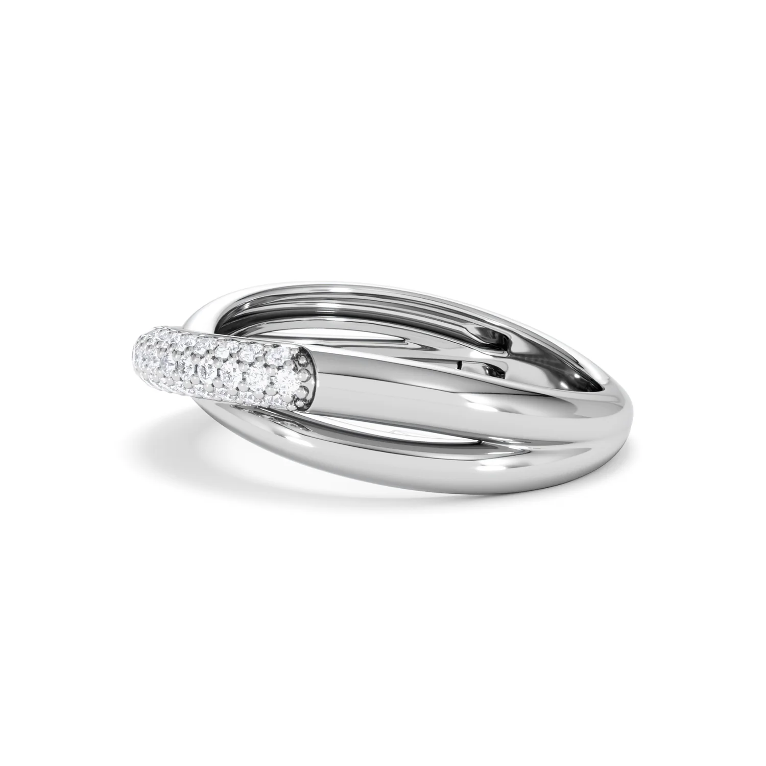 Crossover Set Lab Diamond Ring 0.35ct in 925 Silver - Image 74