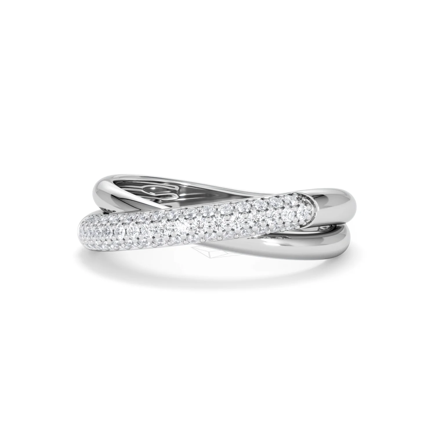 Crossover Set Lab Diamond Ring 0.35ct in 925 Silver - Image 87