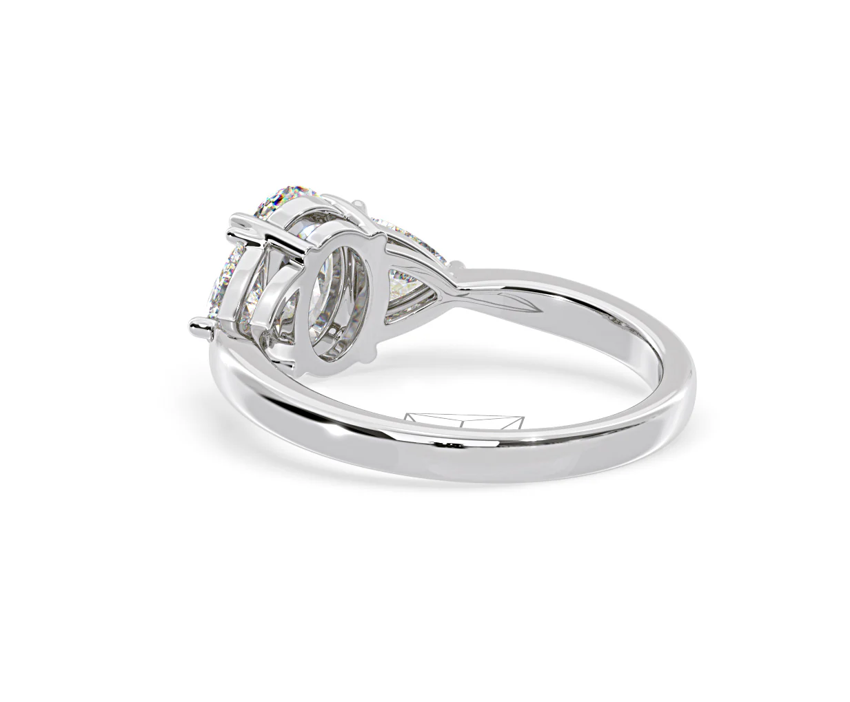 Dalia Lab Diamond Oval with Trillions 1.70ct Ring in 18K White Gold F/VS1 - Image 119
