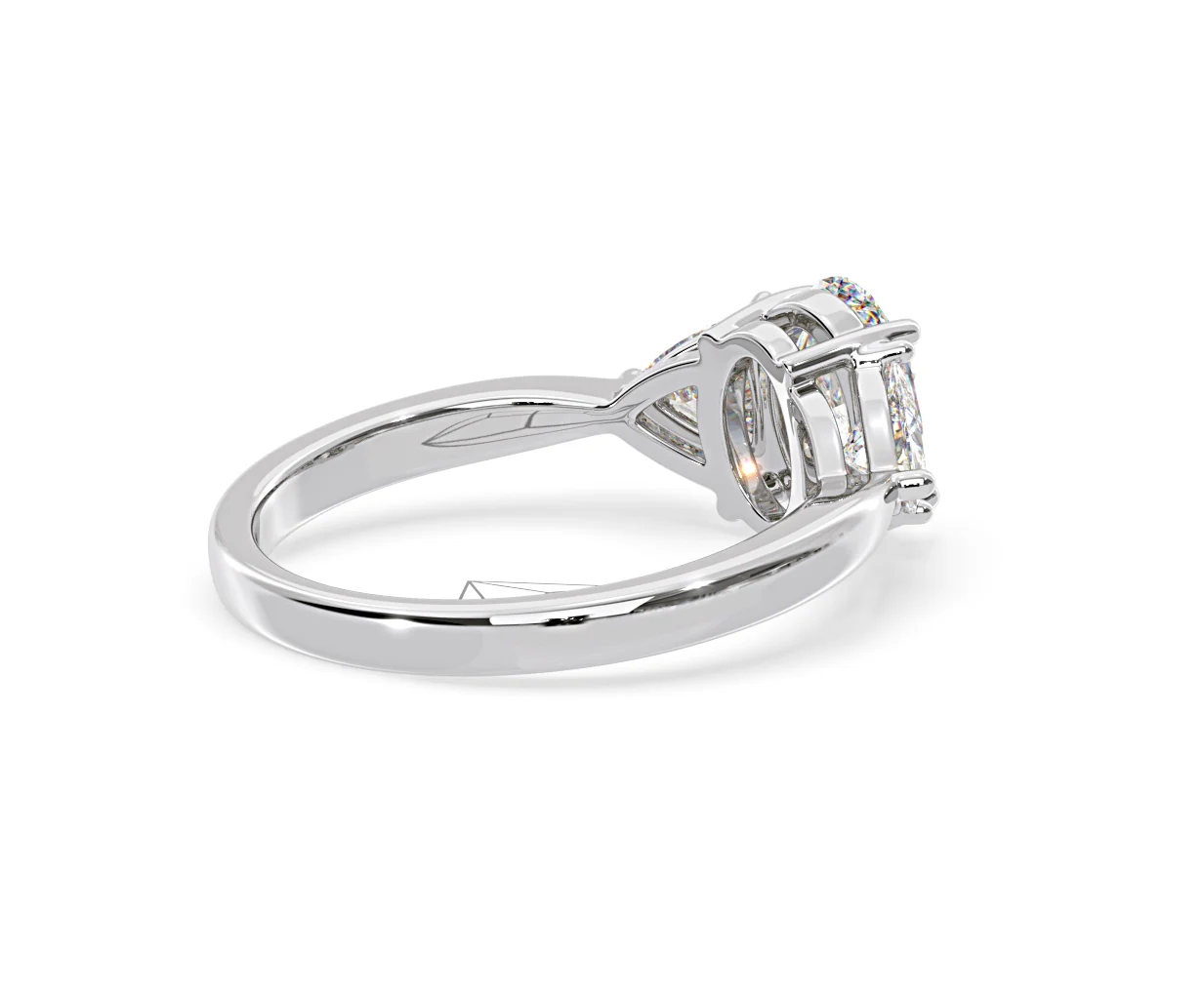 Dalia Lab Diamond Oval with Trillions 1.70ct Ring in 18K White Gold F/VS1 - Image 139