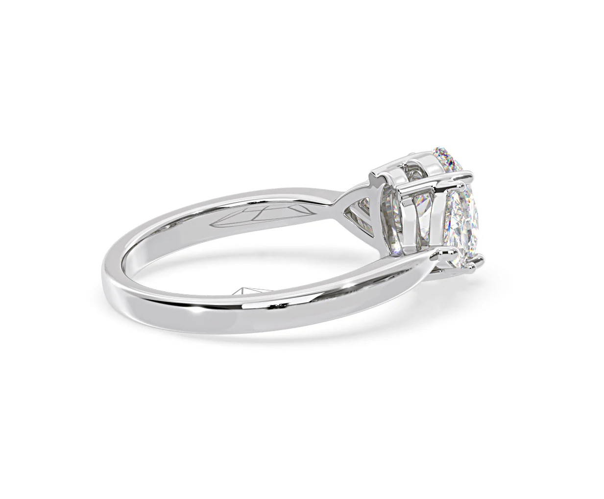 Dalia Lab Diamond Oval with Trillions 1.70ct Ring in 18K White Gold F/VS1 - Image 142