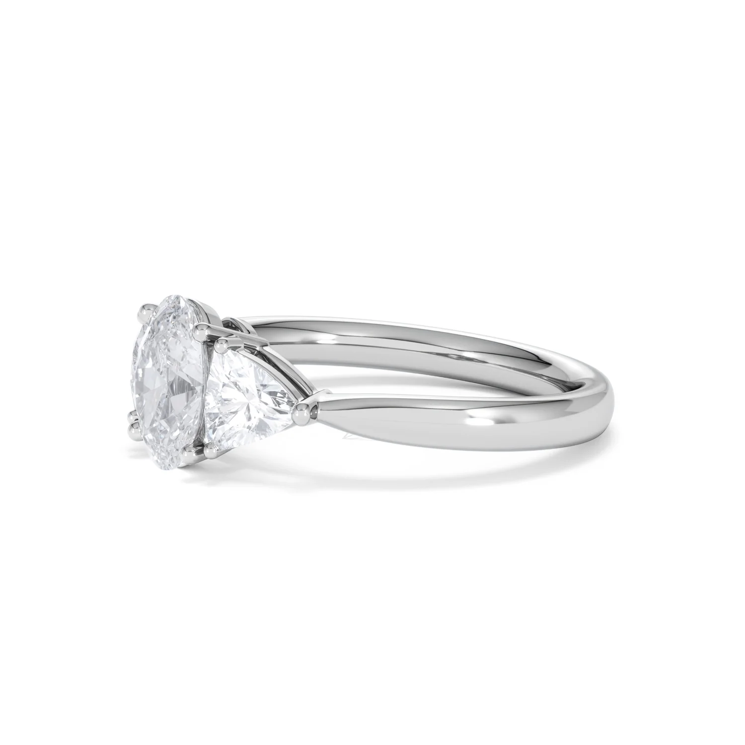 Dalia Lab Diamond Oval with Trillions 1.70ct Ring in Platinum F/VS1 - Image 20