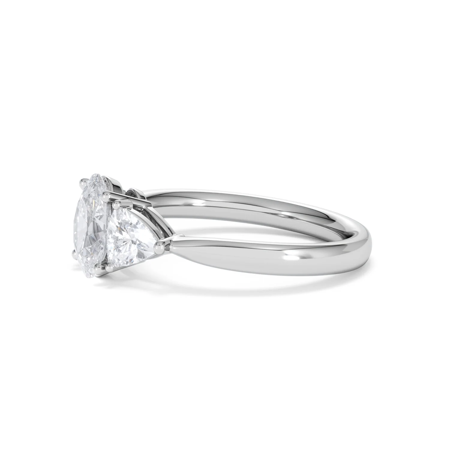 Dalia Lab Diamond Oval with Trillions 1.70ct Ring in Platinum F/VS1 - Image 22