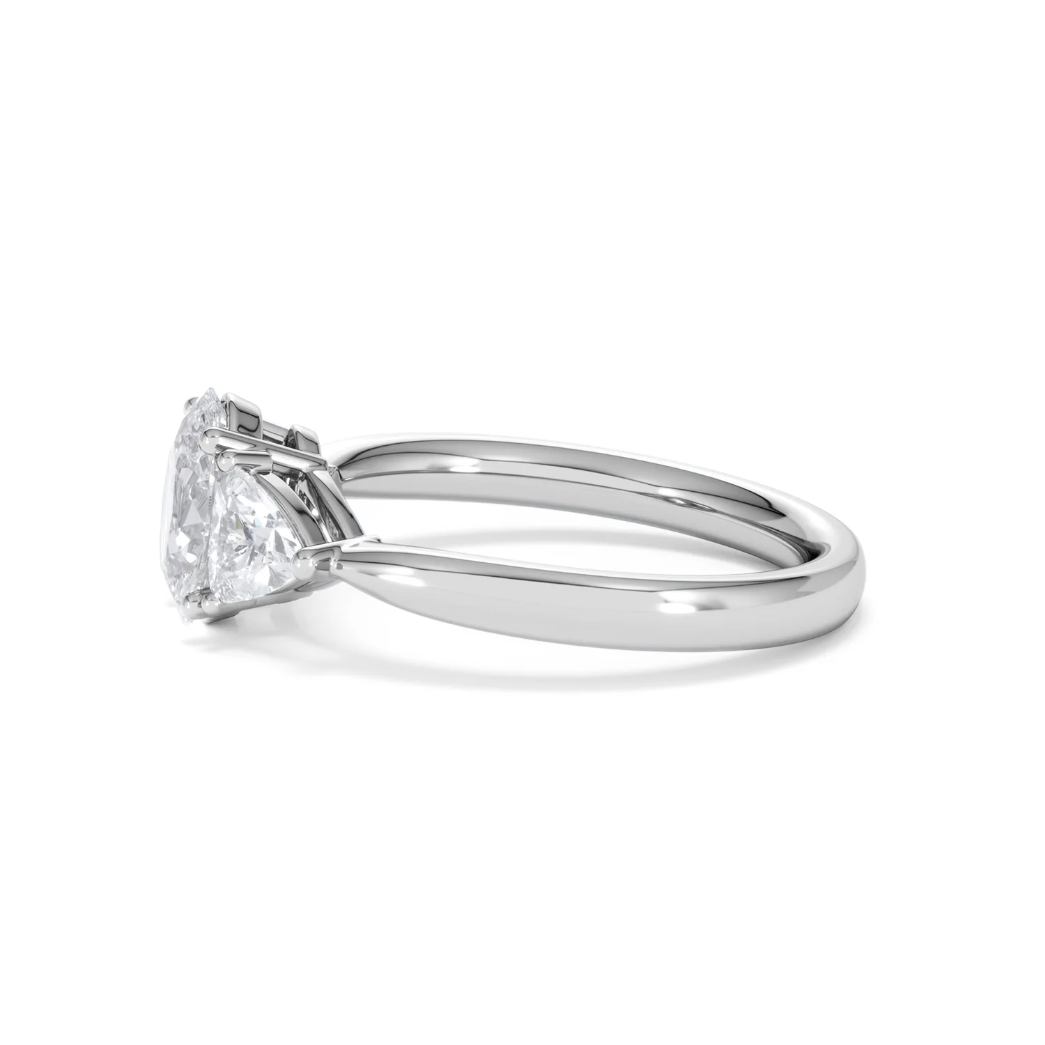 Dalia Lab Diamond Oval with Trillions 1.70ct Ring in Platinum F/VS1 - Image 25