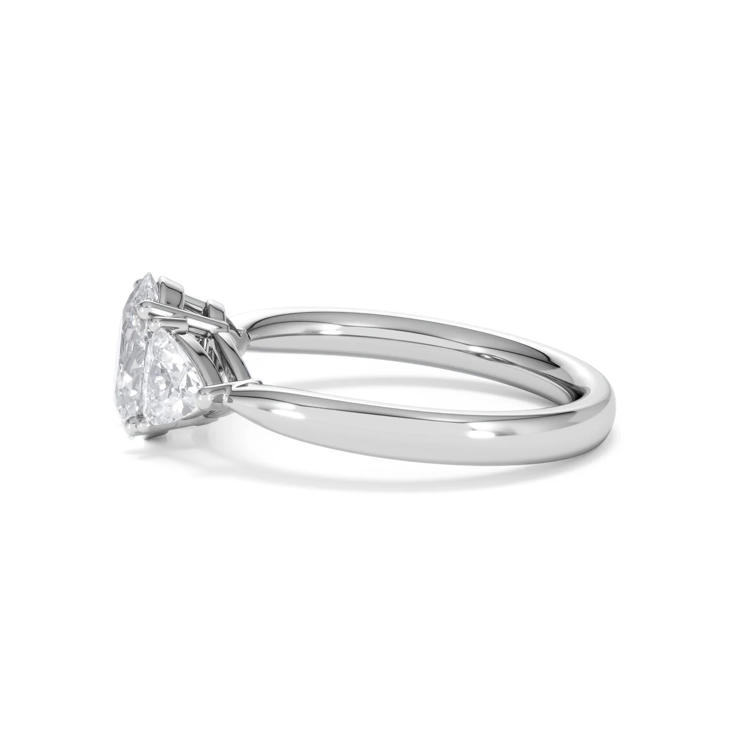 Dalia Lab Diamond Oval with Trillions 1.70ct Ring in Platinum F/VS1 - Image 26