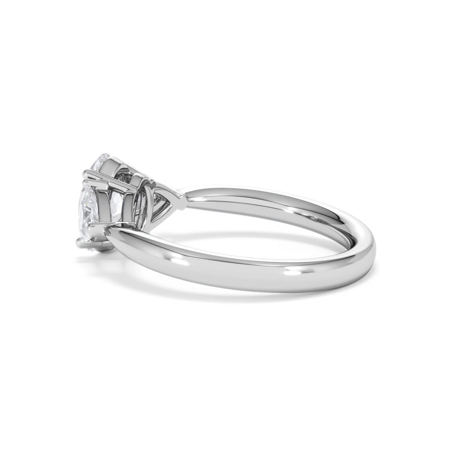 Dalia Lab Diamond Oval with Trillions 1.70ct Ring in Platinum F/VS1 - Image 32