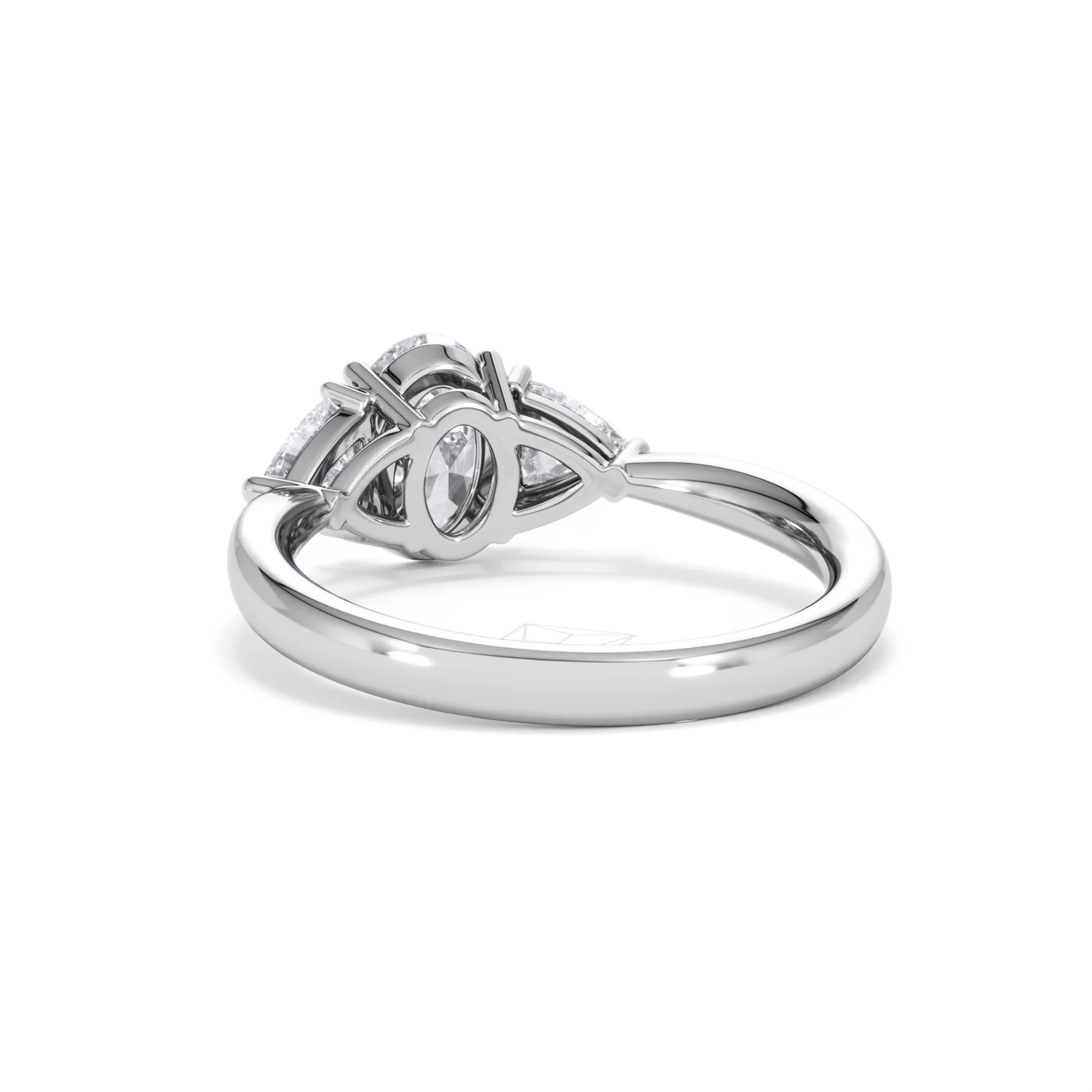 Dalia Lab Diamond Oval with Trillions 1.70ct Ring in Platinum F/VS1 - Image 42