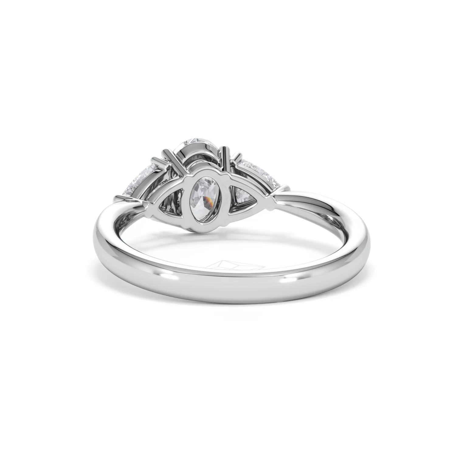 Dalia Lab Diamond Oval with Trillions 1.70ct Ring in Platinum F/VS1 - Image 44