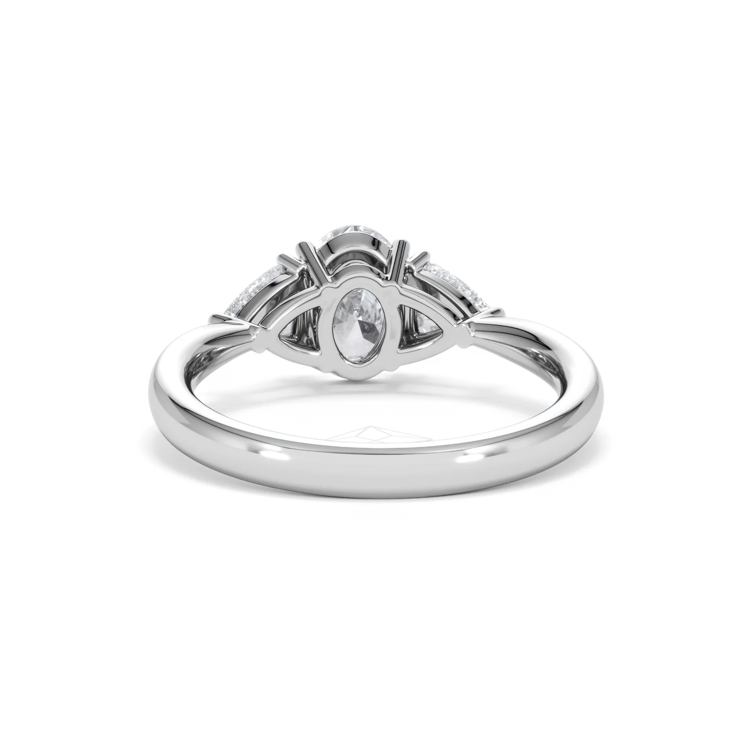 Dalia Lab Diamond Oval with Trillions 1.70ct Ring in Platinum F/VS1 - Image 46