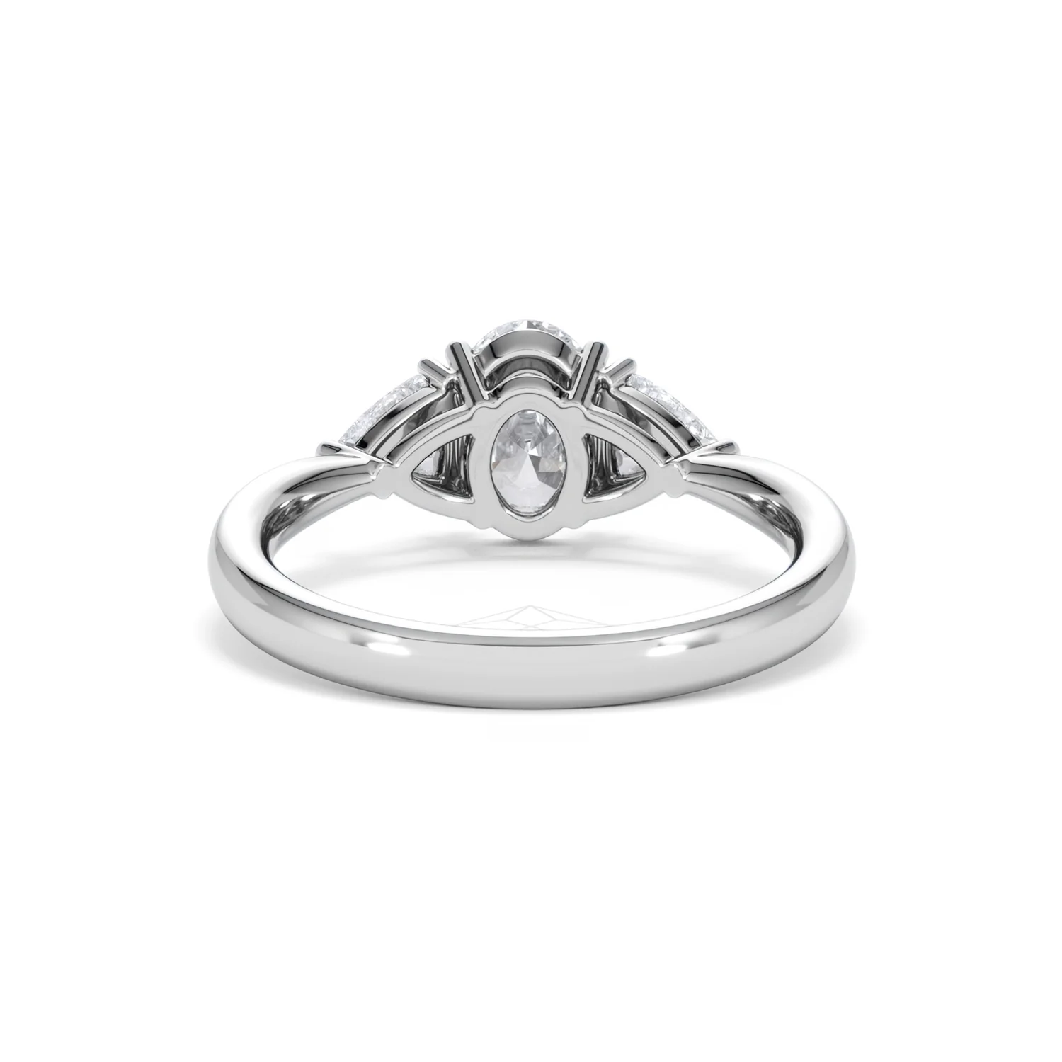 Dalia Lab Diamond Oval with Trillions 1.70ct Ring in Platinum F/VS1 - Image 47