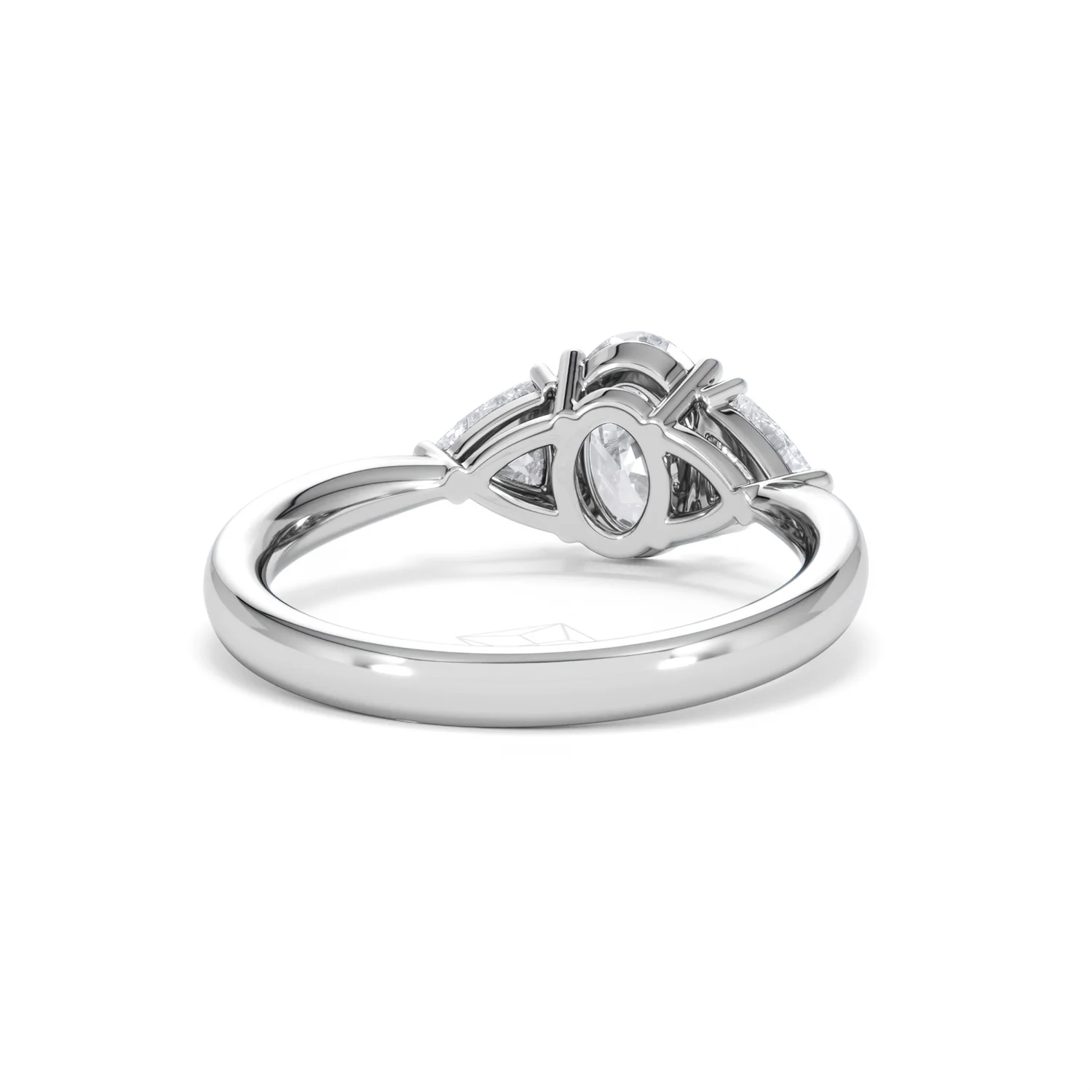 Dalia Lab Diamond Oval with Trillions 1.70ct Ring in Platinum F/VS1 - Image 51