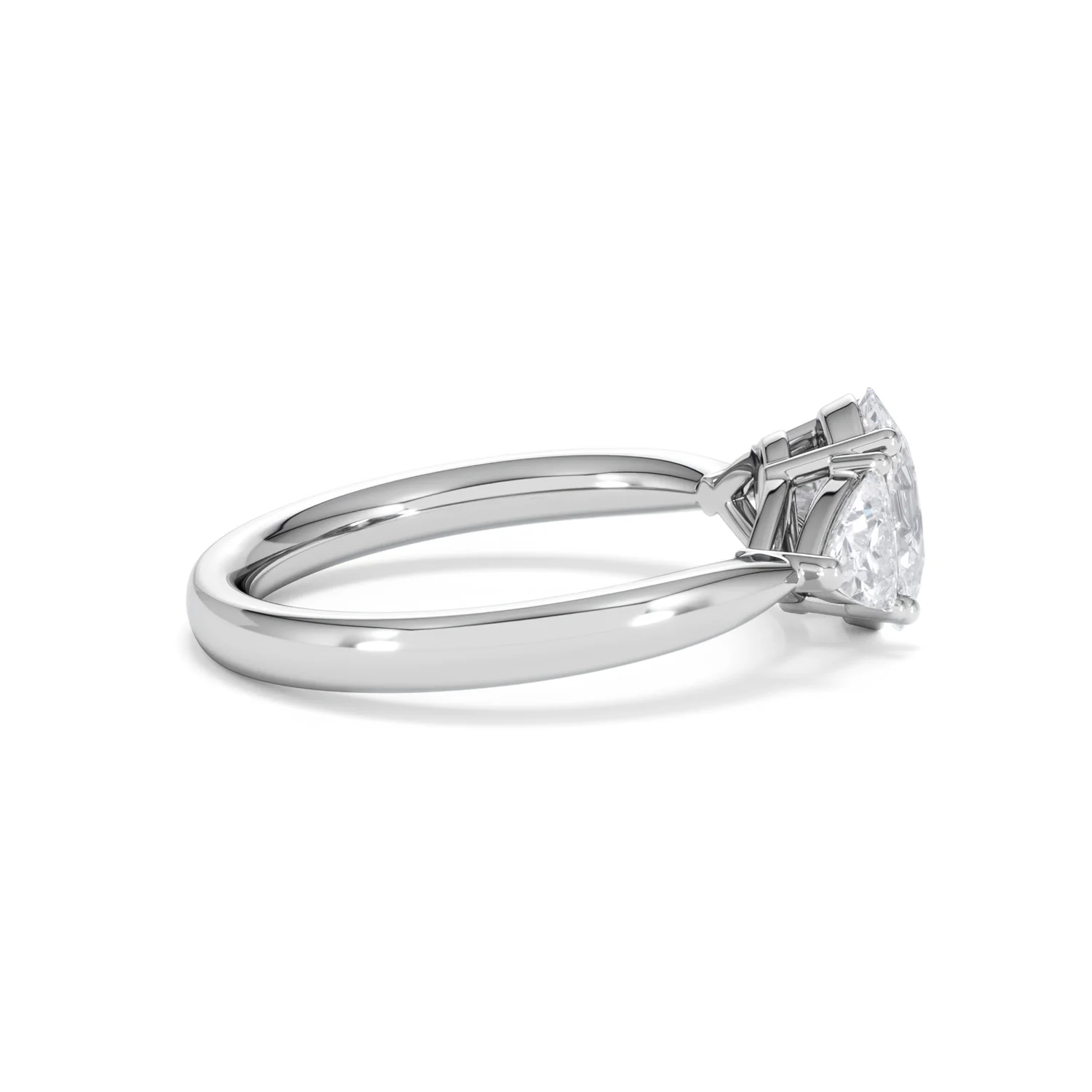 Dalia Lab Diamond Oval with Trillions 1.70ct Ring in Platinum F/VS1 - Image 66