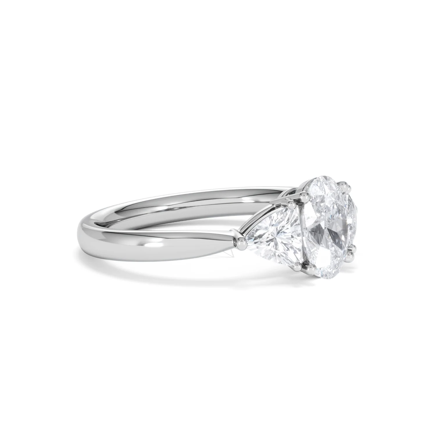 Dalia Lab Diamond Oval with Trillions 1.70ct Ring in Platinum F/VS1 - Image 77