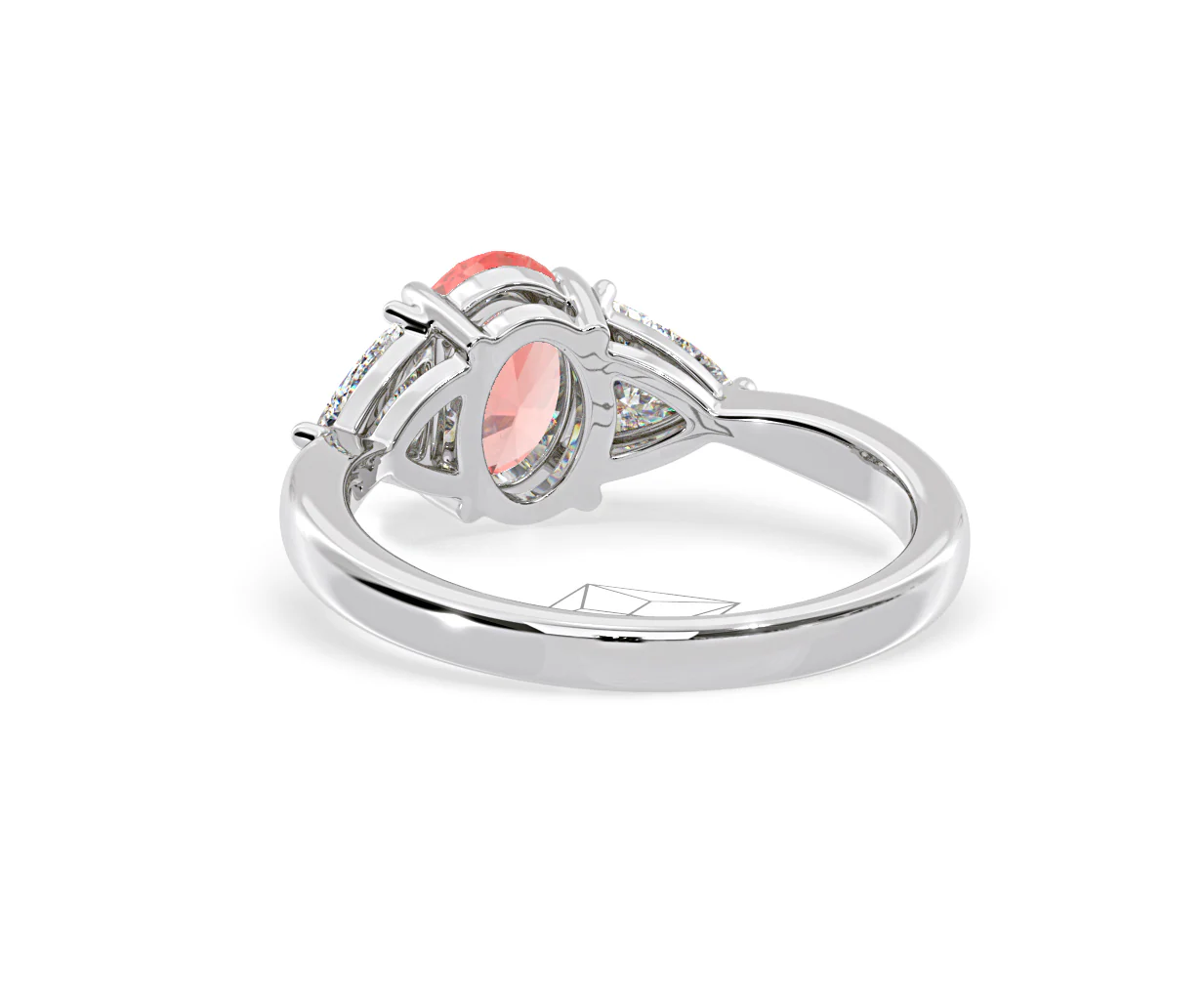 Dalia Pink Lab Diamond Oval with Trillions 1.70ct Ring in 18K White Gold - Elara Collection - Image 42
