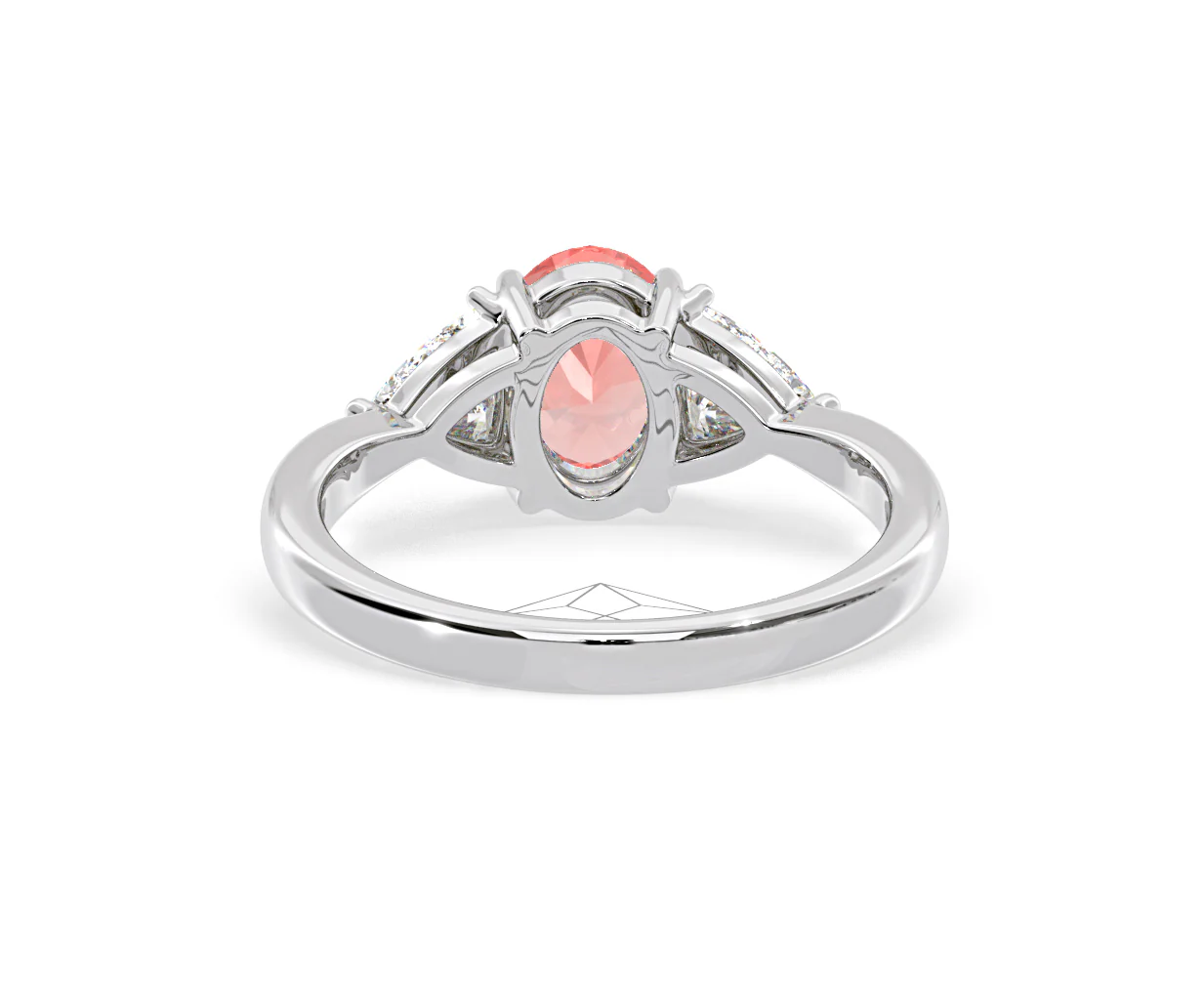 Dalia Pink Lab Diamond Oval with Trillions 1.70ct Ring in 18K White Gold - Elara Collection - Image 46