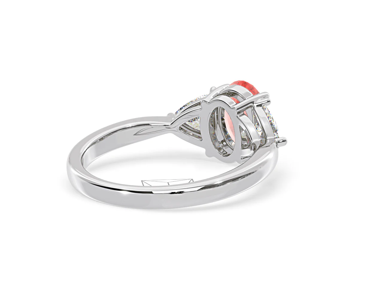 Dalia Pink Lab Diamond Oval with Trillions 1.70ct Ring in 18K White Gold - Elara Collection - Image 55
