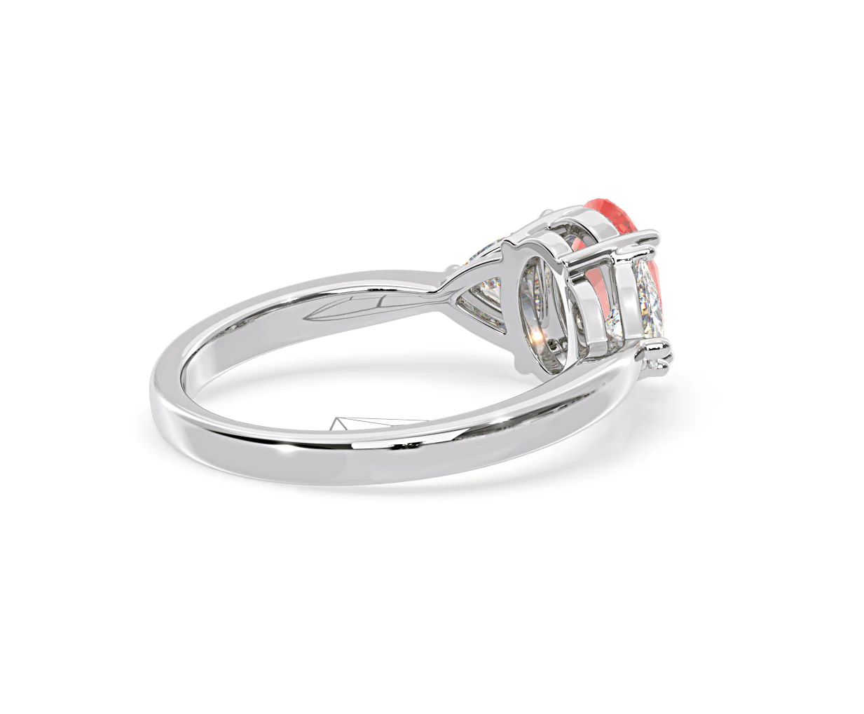 Dalia Pink Lab Diamond Oval with Trillions 1.70ct Ring in 18K White Gold - Elara Collection - Image 58