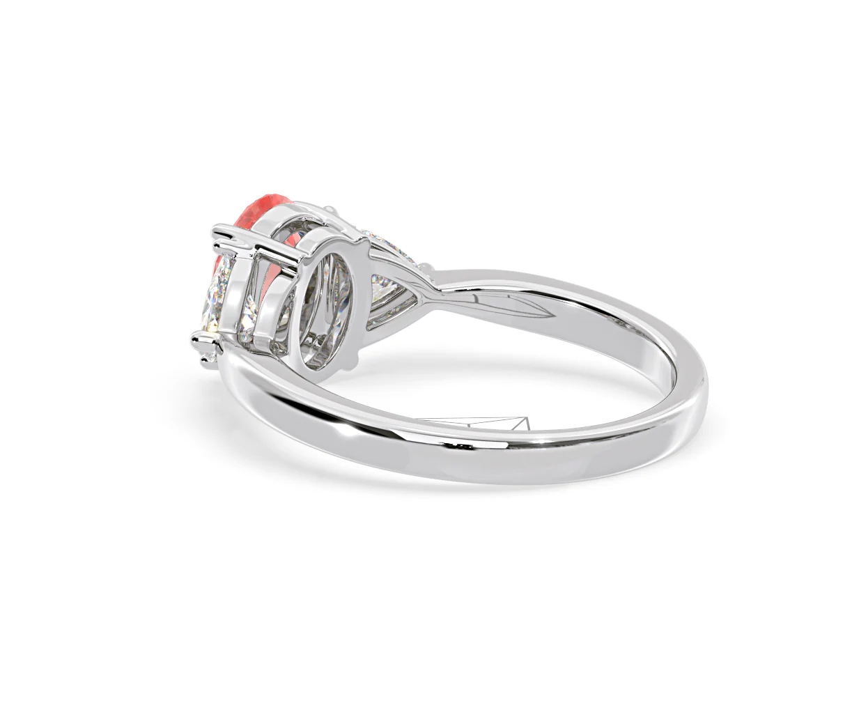 Dalia Pink Lab Diamond Oval with Trillions 1.70ct Ring in Platinum - Elara Collection - Image 36