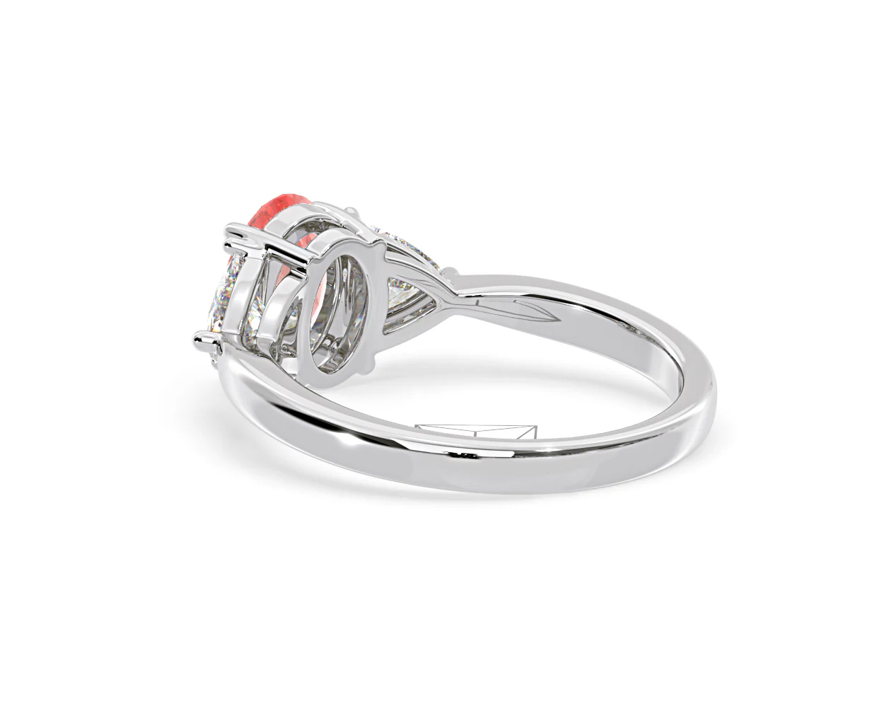 Dalia Pink Lab Diamond Oval with Trillions 1.70ct Ring in Platinum - Elara Collection - Image 37