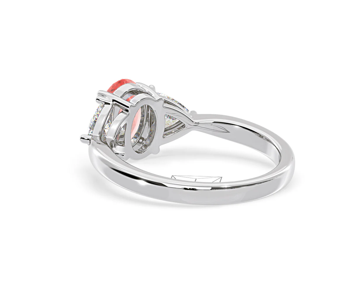 Dalia Pink Lab Diamond Oval with Trillions 1.70ct Ring in Platinum - Elara Collection - Image 38