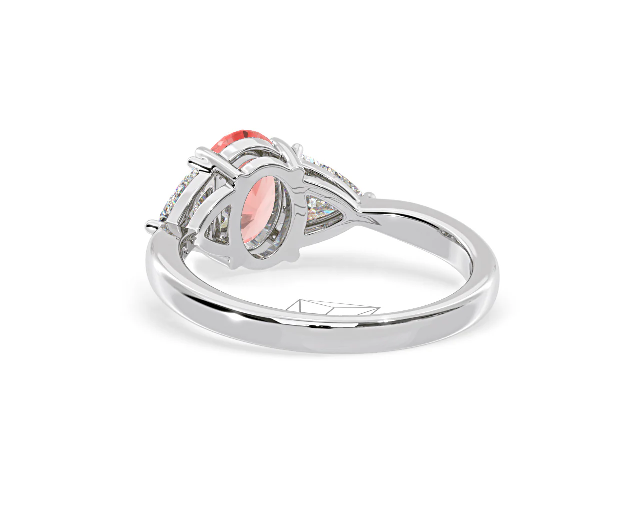 Dalia Pink Lab Diamond Oval with Trillions 1.70ct Ring in Platinum - Elara Collection - Image 41