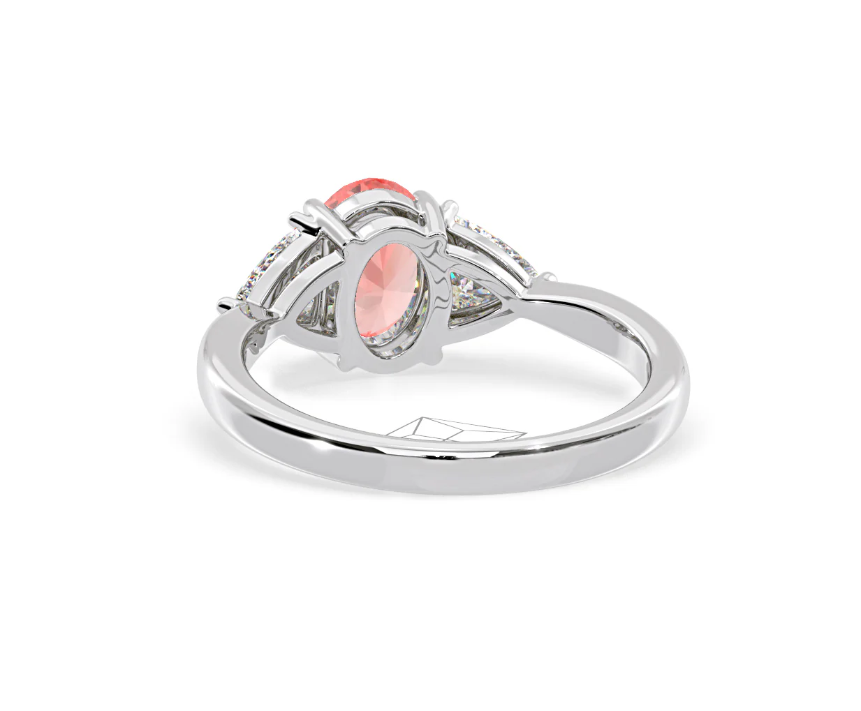 Dalia Pink Lab Diamond Oval with Trillions 1.70ct Ring in Platinum - Elara Collection - Image 43