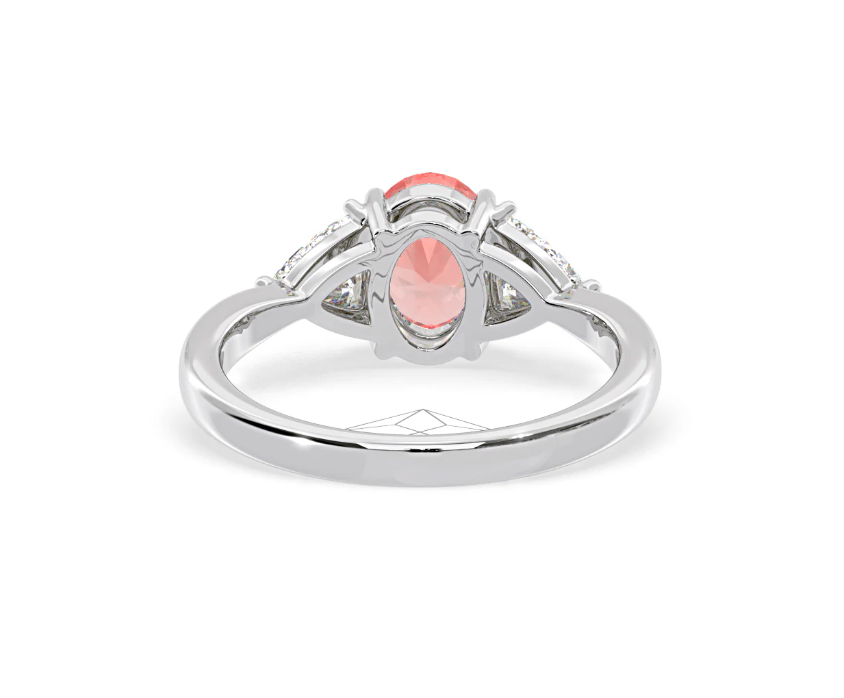 Dalia Pink Lab Diamond Oval with Trillions 1.70ct Ring in Platinum - Elara Collection - Image 47