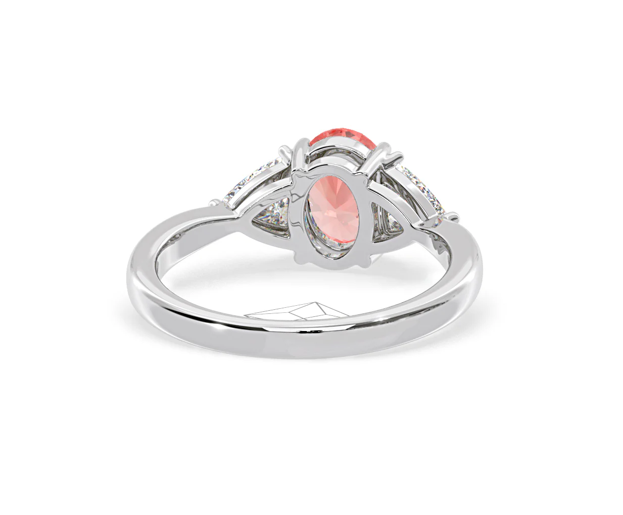 Dalia Pink Lab Diamond Oval with Trillions 1.70ct Ring in Platinum - Elara Collection - Image 49