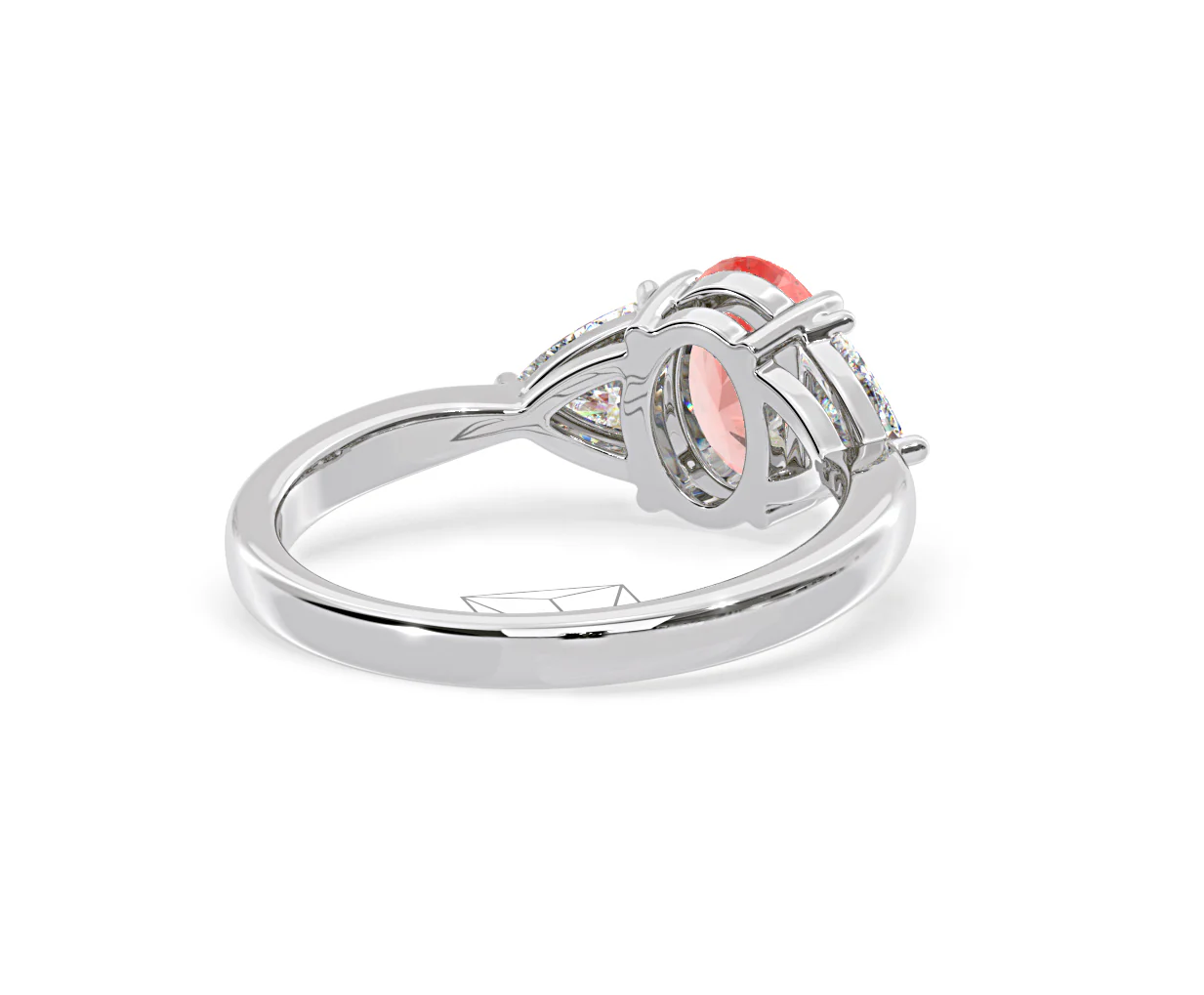 Dalia Pink Lab Diamond Oval with Trillions 1.70ct Ring in Platinum - Elara Collection - Image 53