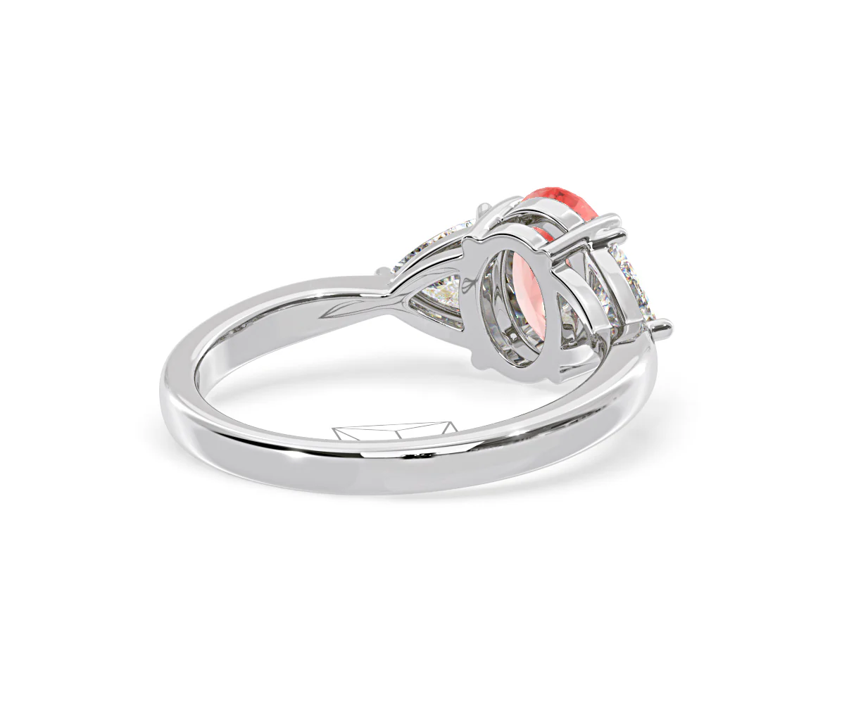 Dalia Pink Lab Diamond Oval with Trillions 1.70ct Ring in Platinum - Elara Collection - Image 54