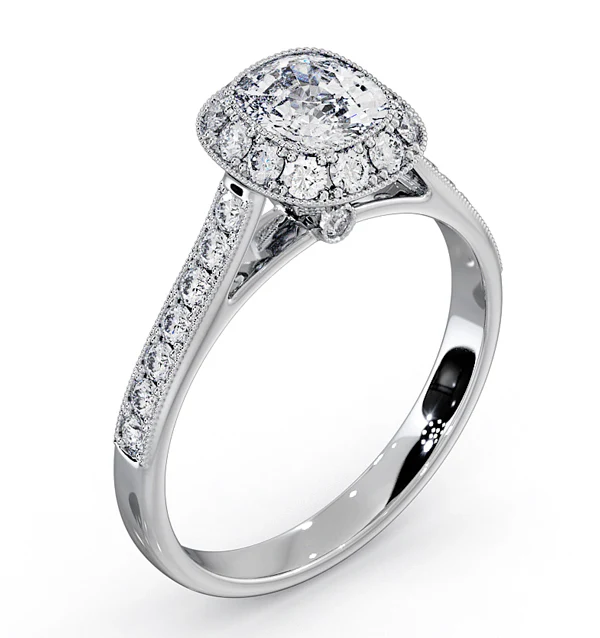 Danielle GIA Diamond Engagement Side Stone Ring 18KW Gold 1.50CT G/VS2 - Image 4