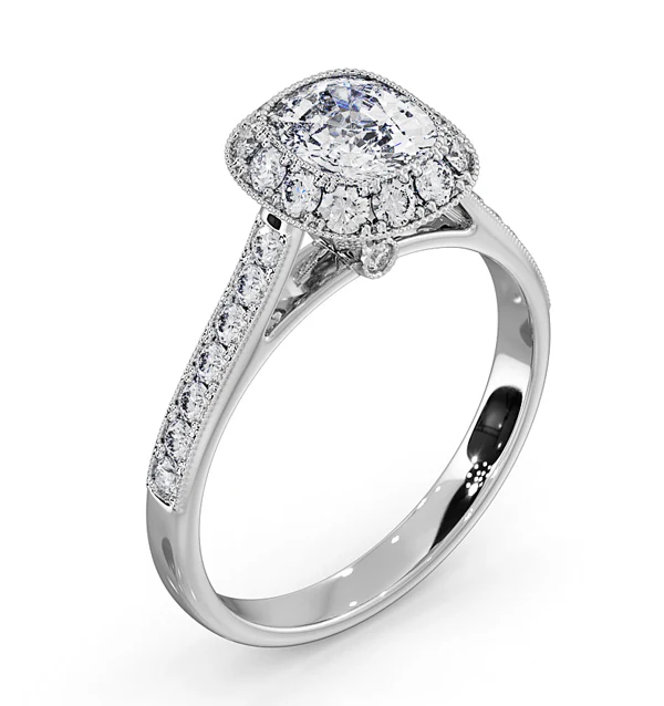 Danielle GIA Diamond Engagement Side Stone Ring in Platinum 1.60CT VS1 - Image 4