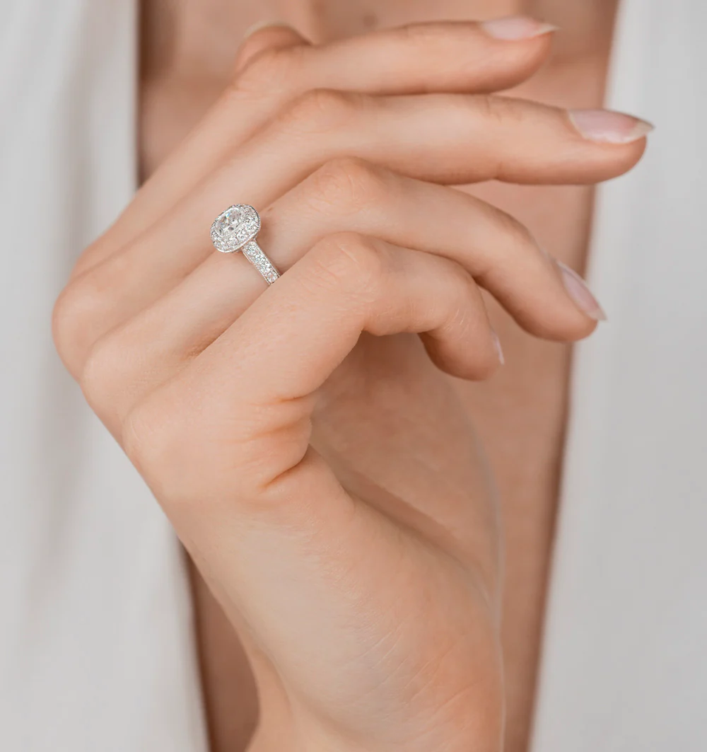Danielle GIA Diamond Engagement Side Stone Ring Platinum 1.25CT G/SI2 - Image 2