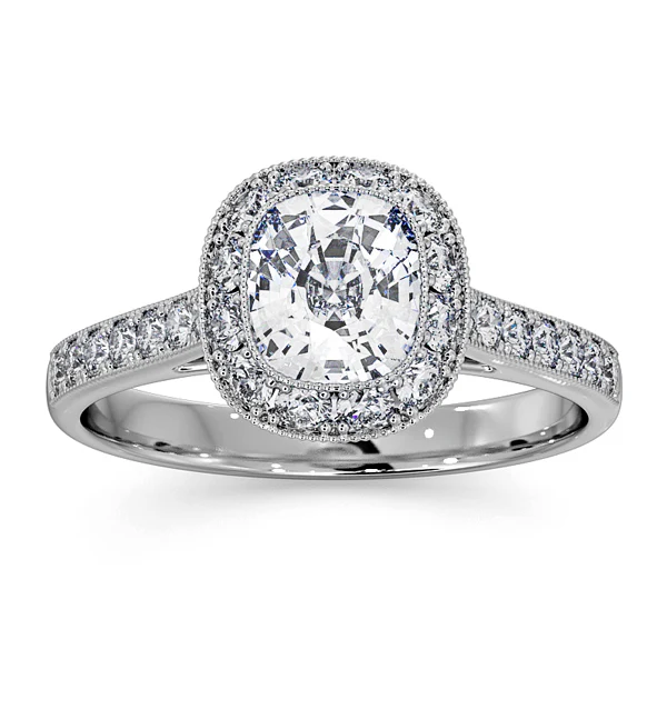 Danielle Lab Diamond Engagement Side Stone Ring in Platinum 1.60CT VS1 - Image 3