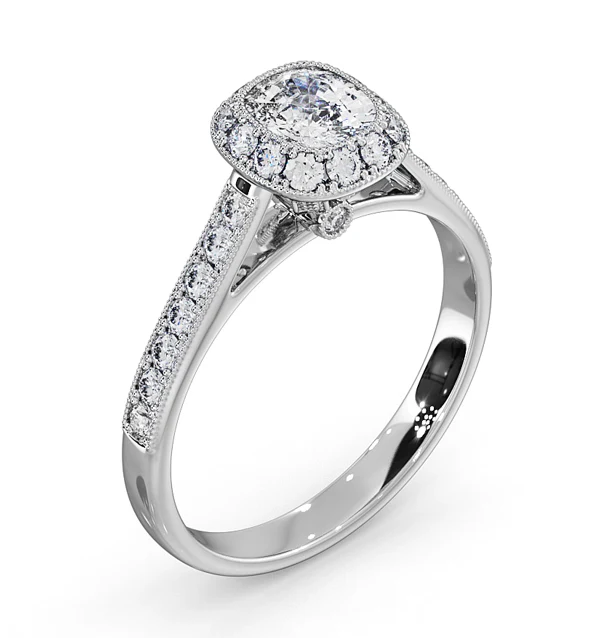 Danielle Lab Diamond Engagement Side Stone Ring in Platinum 1CT F/VS1 - Image 4