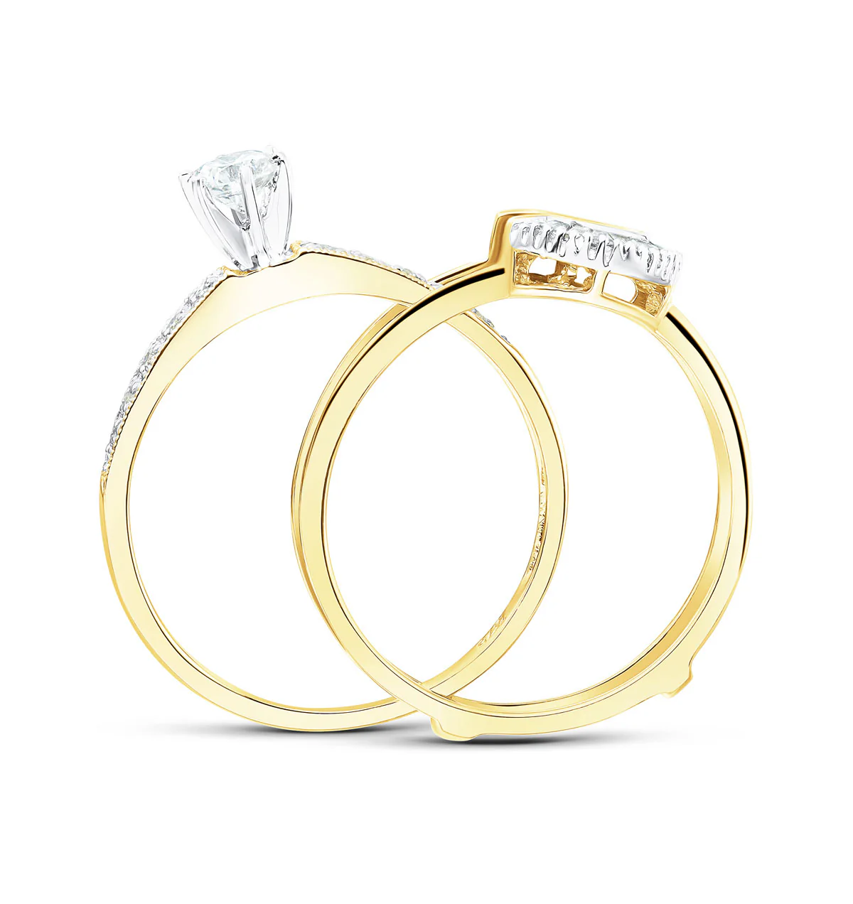 Diamond 0.65ct And 9K Gold Solitaire Ring with Shoulders - Image 3