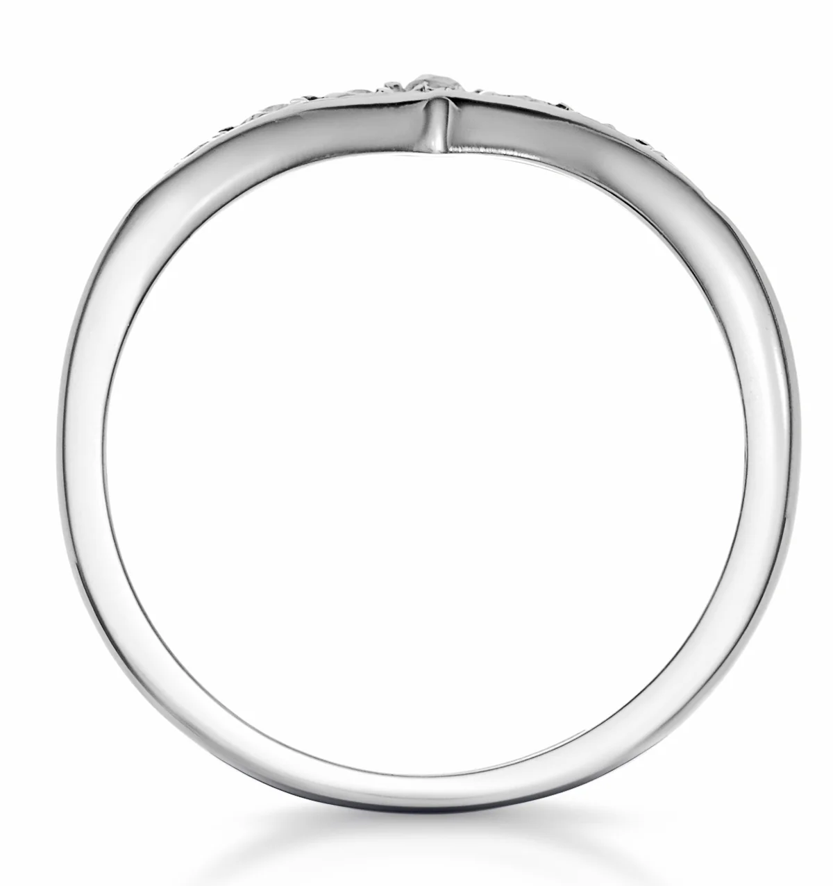 Diamond 0.11ct 9K White Gold Wishbone Ring - Image 3