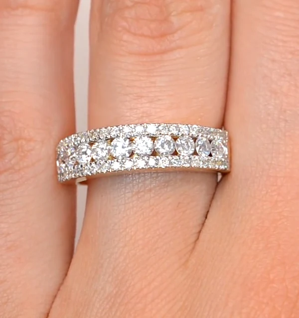 Diamond 1.00ct And 18K Gold Half Eternity Ring - N4495 - Image 4