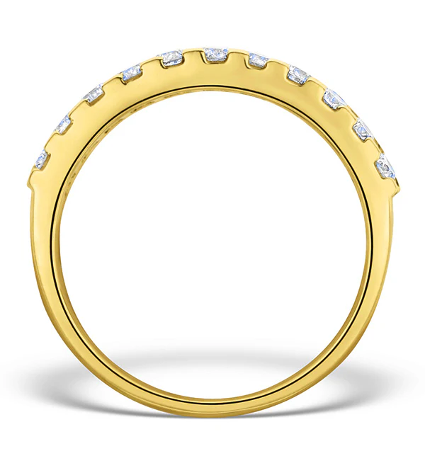 Diamond 1.00ct And 18K Gold Half Eternity Ring - N4497 - Image 2